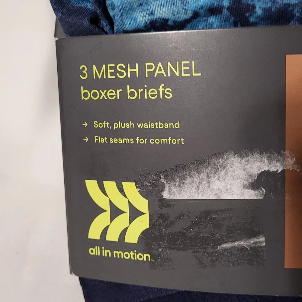 All In Motion Men's NIP 2 Pack Blue Mesh Panel Boxer Briefs Size Small - Picture 9 of 12